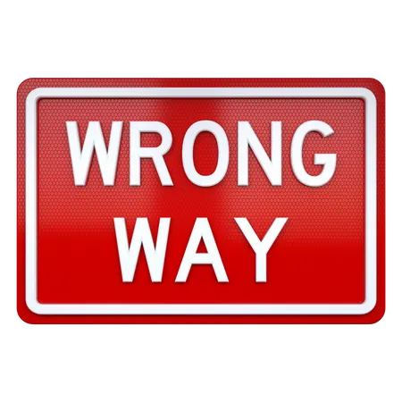 Wrong Way Sign  3D Icon