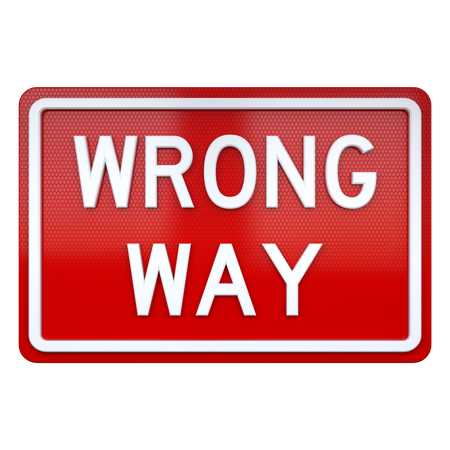 Wrong Way Sign  3D Icon