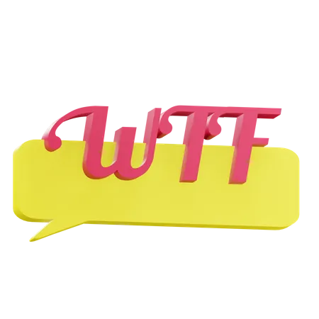3 D WTF Sticker Text With Transparent Background 3D Icon