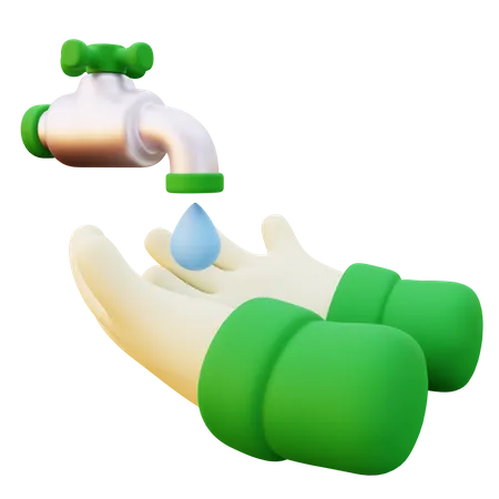 3 D Illustration Of Wudhu Hand Gesture 3D Icon
