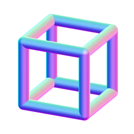 Abstrakte Geometrische Mehrfarbige 3 D Form 3D Icon