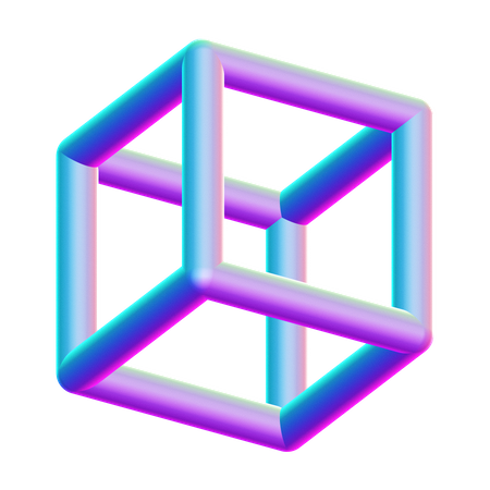 Würfel-Drahtgittermodell  3D Icon