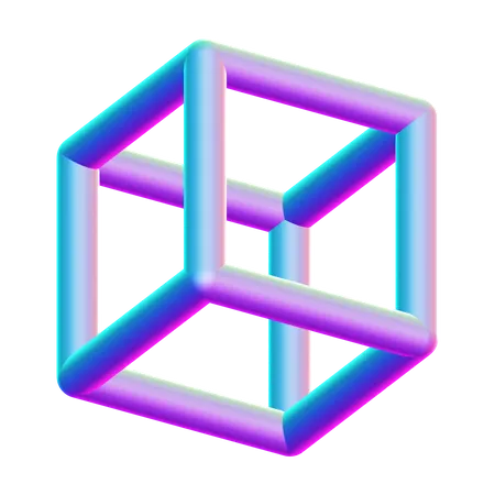 Würfel-Drahtgittermodell  3D Icon