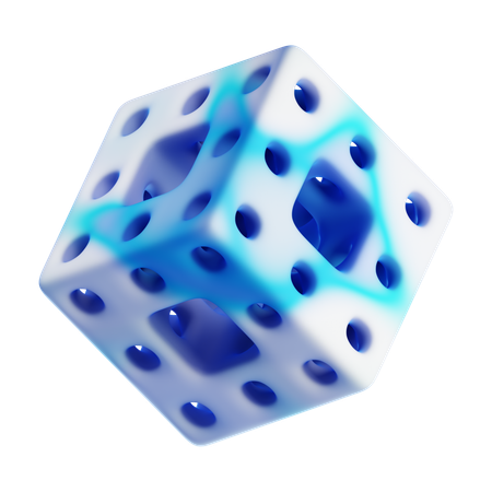Würfel mit vielen Löchern  3D Icon