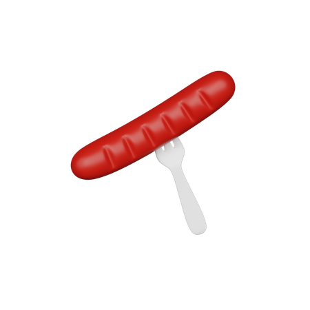 Wurst mit Gabel  3D Icon