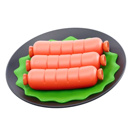 Wurst Plate  3D Icon