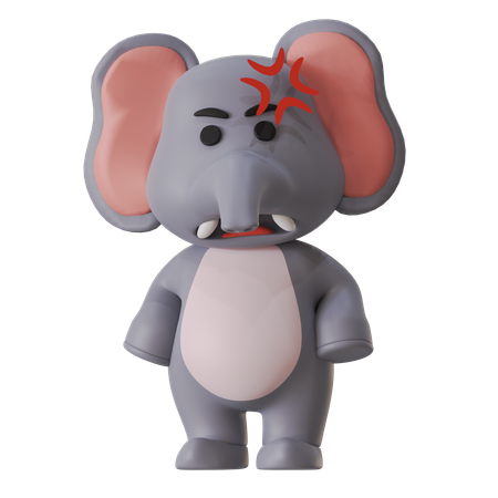 Wütender Elefant  3D Illustration