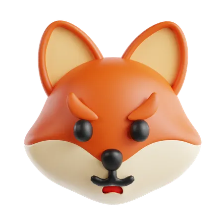 Wütender Fuchs-Emoji  3D Icon