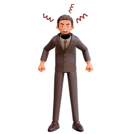 Wütender Geschäftsmann  3D Illustration