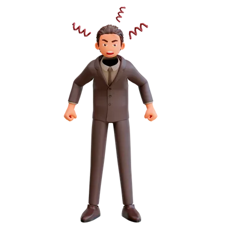 Wütender Geschäftsmann  3D Illustration