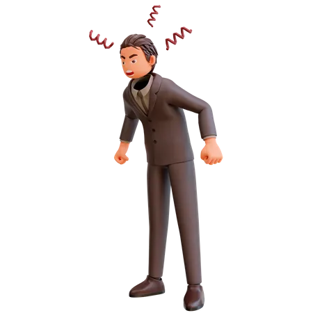 Wütender Geschäftsmann Chef  3D Illustration
