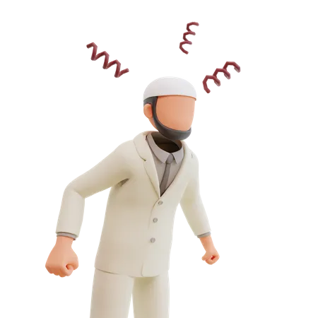 Wütender islamischer Geschäftsmann  3D Illustration