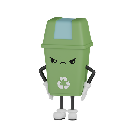Wütender Mülleimer  3D Icon