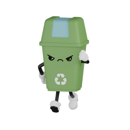 Wütender Mülleimer  3D Icon