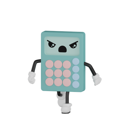 Wütender und laufender Taschenrechner  3D Icon
