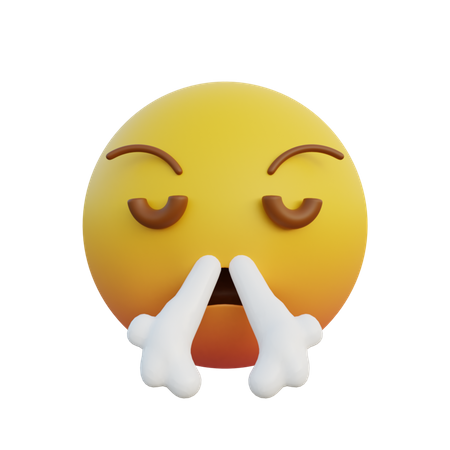 Wütendes Gesicht atmet aus  3D Emoji