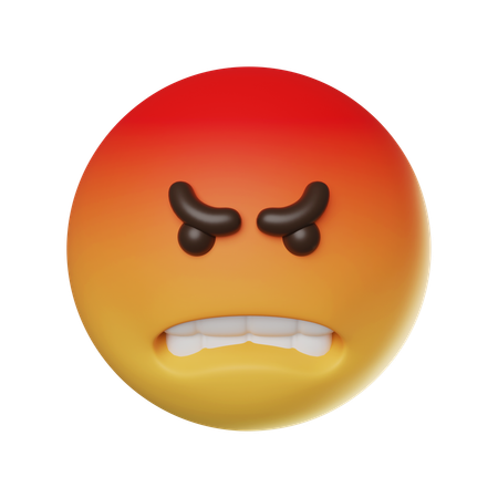 Wütendes Gesicht-Emoticon  3D Icon