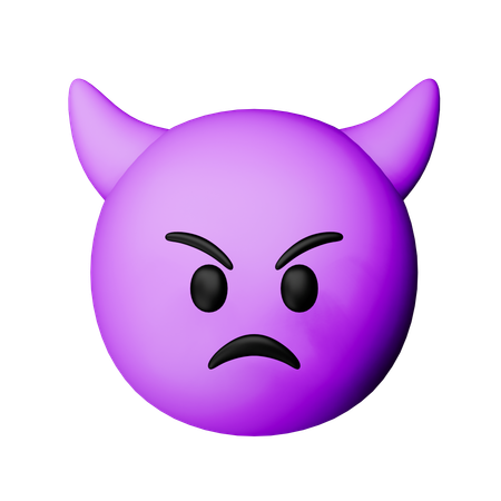 Wütendes Gesicht mit Hörnern Emoji  3D Icon