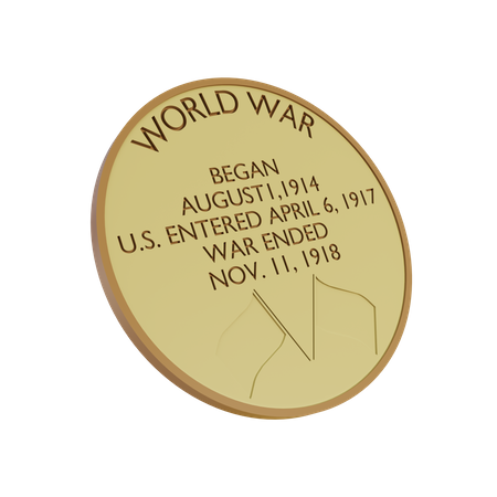 WW1 Peace Medal  3D Illustration