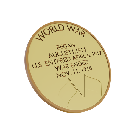 WW1 Peace Medal 3D Illustration