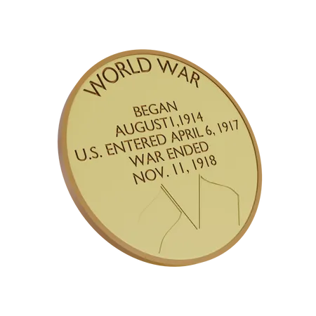WW1 Peace Medal  3D Illustration