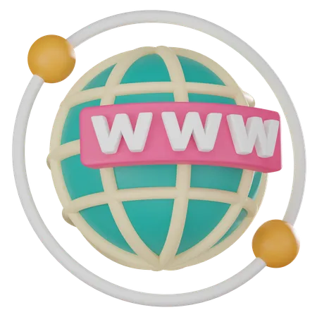 3 D Icon Of World Wide Web Interconnectedness Of The Digital World Ideal For Web Design Technology Concepts And Online Communication 3 D Illustration 3D Icon