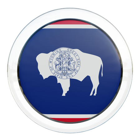 Wyoming Round Flag  3D Icon