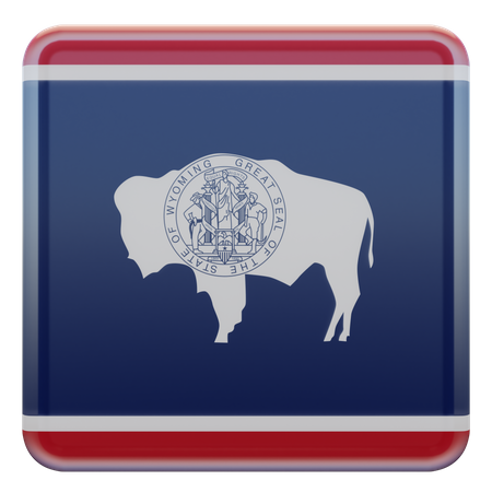 Wyoming Square Flag  3D Icon