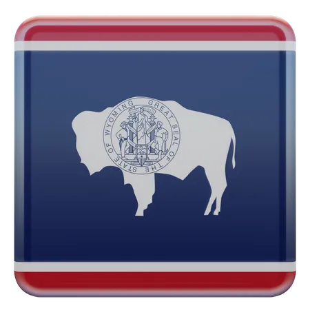 Wyoming Square Flag  3D Icon