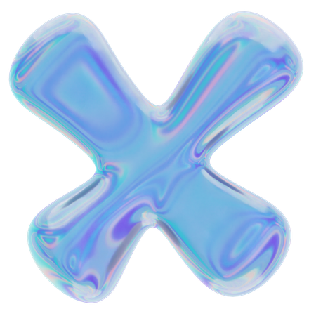 X 추상 모양  3D Icon