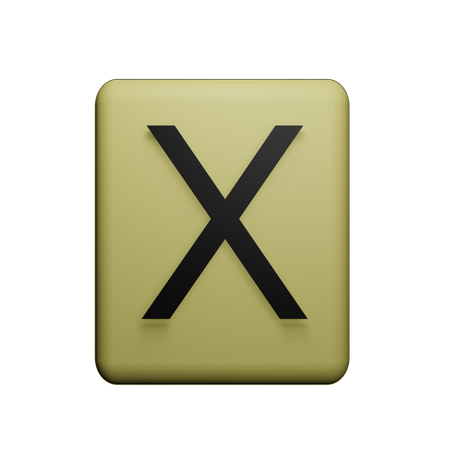 X Alphabet  3D Icon