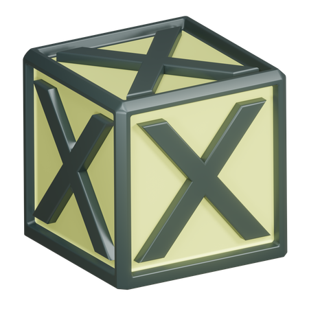X Alphabet Letter  3D Icon