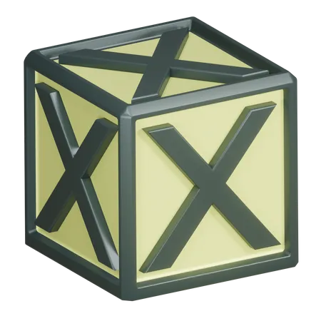 X Alphabet Letter  3D Icon