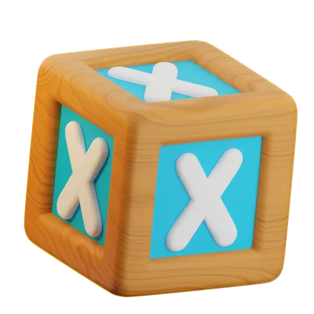 X Cube Block  3D Icon