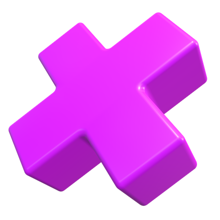 X forma de cruz  3D Icon