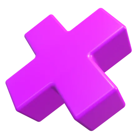 X forma de cruz  3D Icon