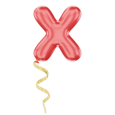 X Latter Balloon  3D Icon