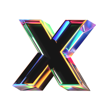 Letra x  3D Icon