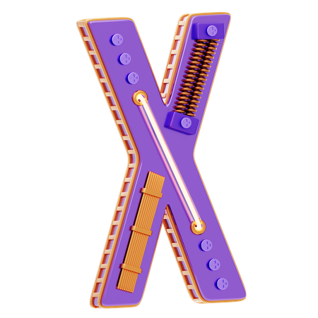 X 文字  3D Icon