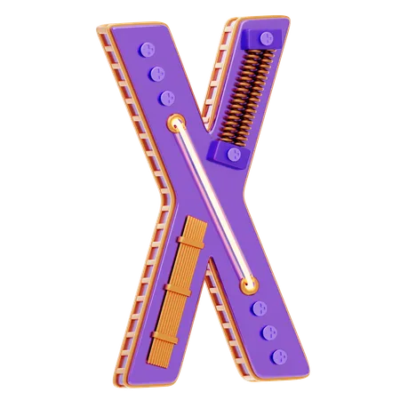 X 文字  3D Icon