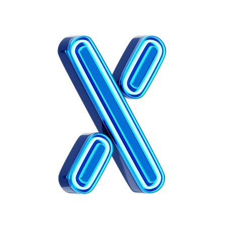 X 문자  3D Icon