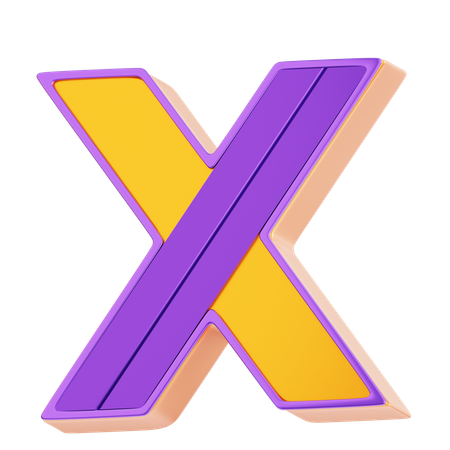 X Letter  3D Icon