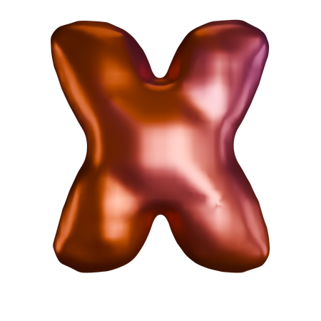 X 文字  3D Icon