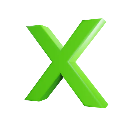 X Letter  3D Icon