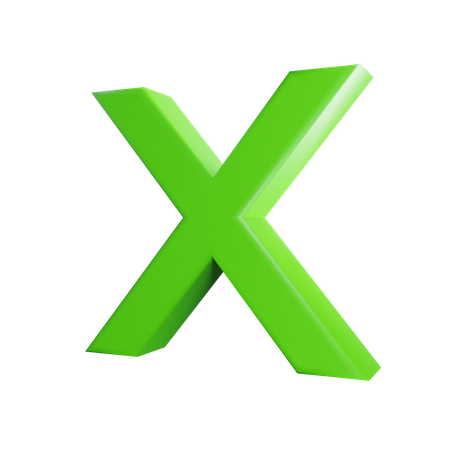 X Letter 3D Icon