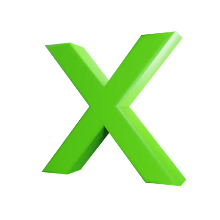 X Letter 3D Icon