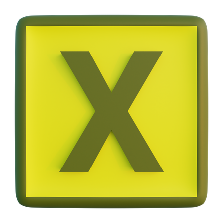 X Letter  3D Icon