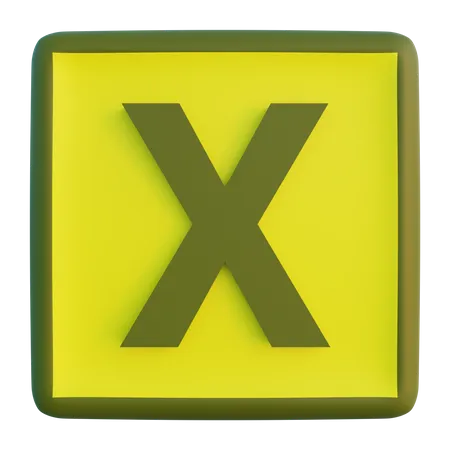 3 D X Letter With Isolated Background 3D Icon
