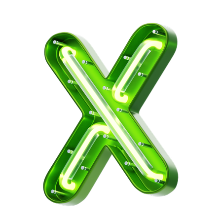 Texto neon em forma de letra x  3D Icon