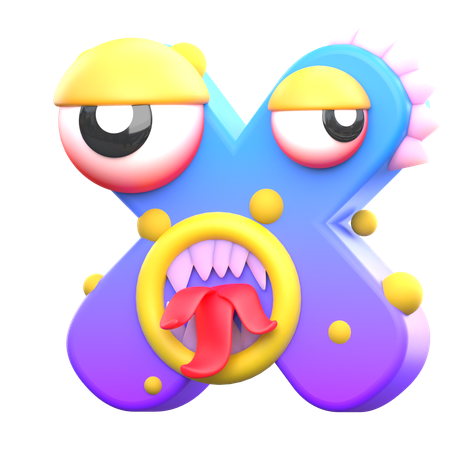 X Monster Alphabet  3D Icon